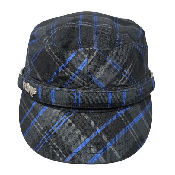 Fox Fitted Cadet Army Cap Hat Multicolor Medium Adjustable Plaid Outdoor - Picture 1 of 9